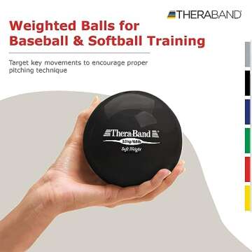 THERABAND Soft Weight, 4.5" Diameter, Weighted Balls for Baseball, Weighted Balls for Softball, Hand...