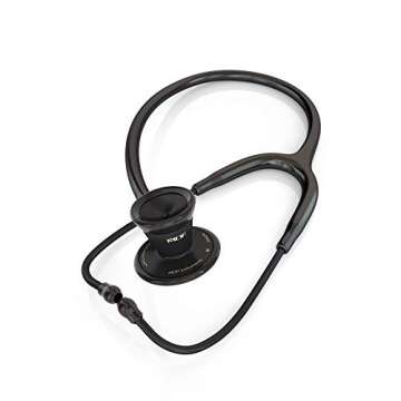 MDF Instruments, ProCardial Cardiology Stethoscope, Stainless Steel, Adult, Dual Head, Black Tube, B...