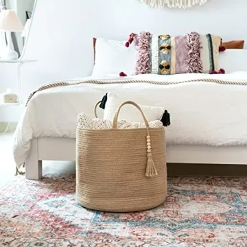 Elegant Mkono Woven Storage Basket for Home Organization