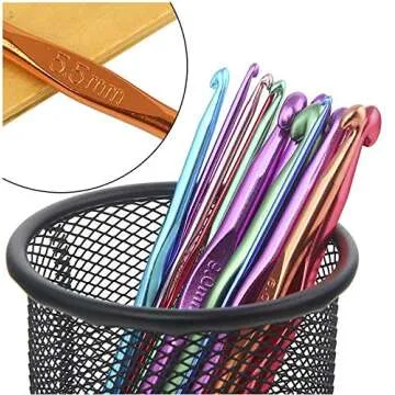14PCS Aluminum Crochet Hooks Knitting Needles Craft Yarn 2.0mm/2.5mm/3.0mm/3.5mm/4.0mm/4.5mm/5.0mm/5.5mm/6.0mm/6.5mm/7.0mm/8.0mm/9.0mm/10.0mm