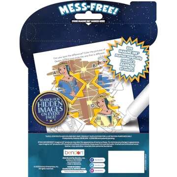 Disney Wish 20-page Imagine Ink Magic Ink Coloring Book with Mess Free Marker, Disney's 100th Anniversary, Bendon 47918