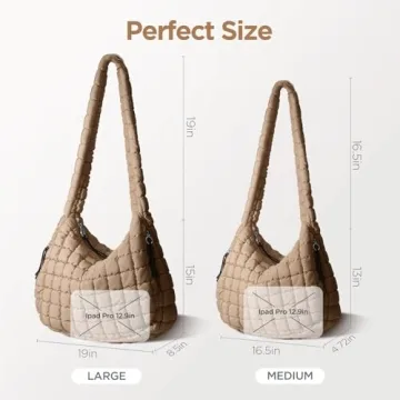 Stylish Large Quilted Puffer Tote Bag for Women