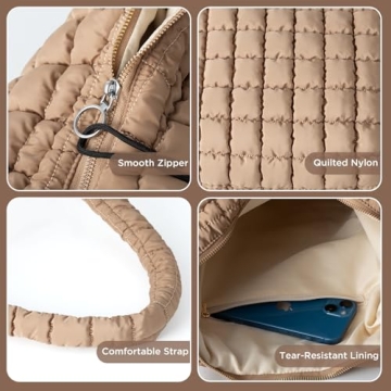 Stylish Large Quilted Puffer Tote Bag for Women