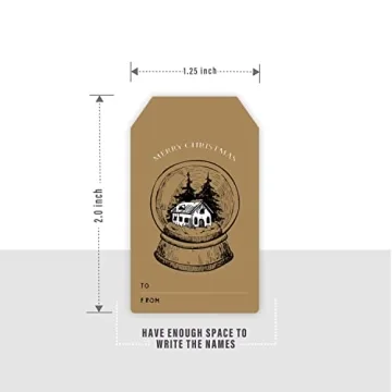 300 Natural Kraft Christmas Tag Stickers for Gifting