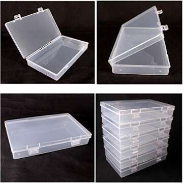 Suituts 12 Pack Clear Plastic Photo Storage Containers