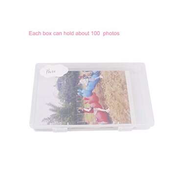 Suituts 12 Pack Clear Plastic Photo Storage Containers