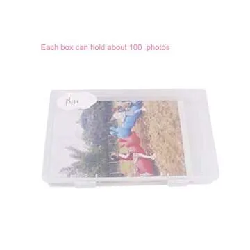 Suituts 12 Pack Clear Plastic Photo Storage Containers