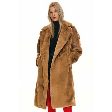 Orolay Women's Fuzzy Fleece Winter Jacket - Cozy Faux Fur Mid-Length Teddy Coat in Khaki M