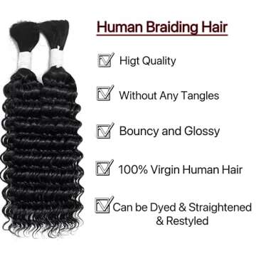 Deep Wave Human Hair for Braiding - 100% Brazilian Quality