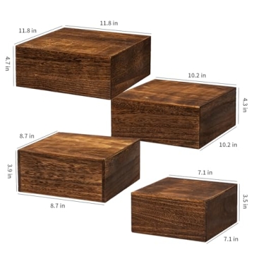 Vintage Brown Wooden Cake Stands for Events and Home Decor