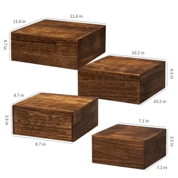 Vintage Brown Wooden Cake Stands for Events and Home Decor