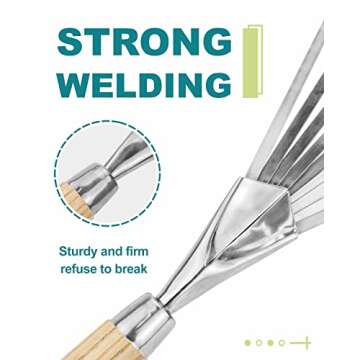 Hand Rake Garden Tool Small Leaf Rake 9-Teeth Rake Hand Cultivator 14.4 Inch for Garden Bed Cultivating Soil Weeding Raking Leaves Levelling Gravel Garden Leaf Rake with Hard Solid Wood Handle