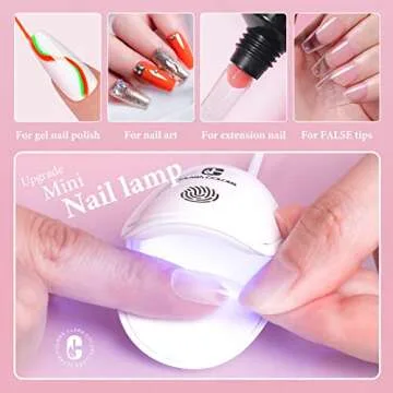 Clara Colors Nail Tips and Glue Gel Kit - Gel x Nail Kit 550Pcs Soft Gel Nail Tips Half Matte Medium Coffin Shape with Mini LED Nail Lamp,Top Coat and Primer,DIY Nail Art Fast Nail Extension Set