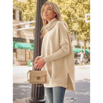 LILLUSORY 2024 Apricot Batwing Sweater Tunic