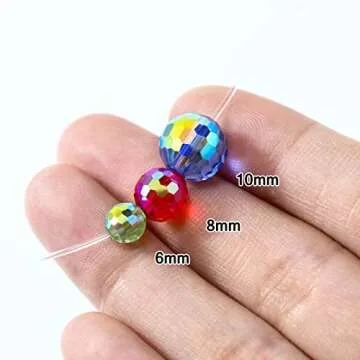 Dowarm 100PCS 8MM Crystal Glass Beads for Jewelry Making, Vintage Rose AB Faceted Crystal Beads for Crafts Bracelet Wind Chimes Suncatcher, #5003 Rondelle Spacer Beads, Loose Gemstones