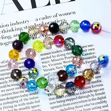 Dowarm 100PCS 8MM Crystal Glass Beads for Jewelry Making, Vintage Rose AB Faceted Crystal Beads for Crafts Bracelet Wind Chimes Suncatcher, #5003 Rondelle Spacer Beads, Loose Gemstones