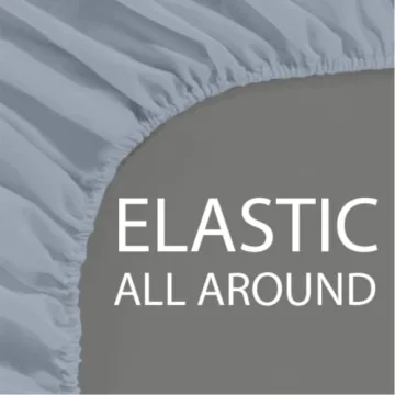 Cathay Home Luxury Wrinkle and Fade Resistant Double Brushed Ultra Soft Microfiber 14-Inch Standard Pocket Single Fitted Sheet, Blue Fog, Twin