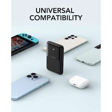 Charmast 10000mAh Portable Charger - Fast & Compact Power Bank