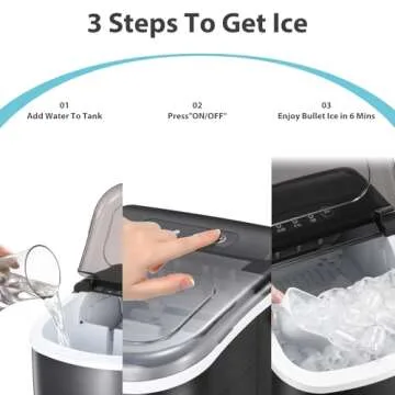 WAA Portable Ice Maker - Quick & Self-Cleaning Ice Production