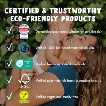 Eco by Naty Eco-Friendly Baby Diapers Newborn - 100% Plant-Based Materials on Skin, Extra Soft, for Sensitive Skin & Super Absorbent (Size N, 100 Count)
