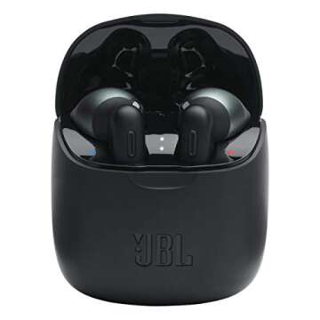 JBL Tune 225TWS True Wireless Earbud Headphones - Pure Bass Sound, Bluetooth, 25H Battery, Dual Connect, Native Voice Assistant (Black)