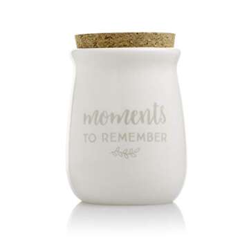 Pearhead Gratitude Jar, Ceramic Blessings Keepsake Jar with Cork Topper and Memories to Cherish Note...
