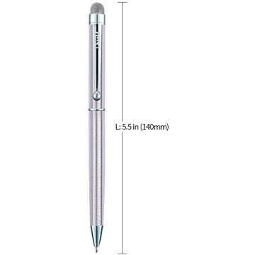 ChaoQ Mesh Stylus Ballpoint Pens (Black Ink), for iPad, iPhone, Kindle Fire All Capacitive Touch Screen Devices, with 6 Replaceable Mesh Tips and 6 Replaceable Rubber Tips (4 Pack/Silver)