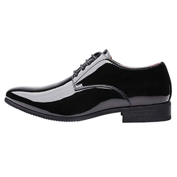 Classic Faux Patent Leather Tuxedo Dress Shoes
