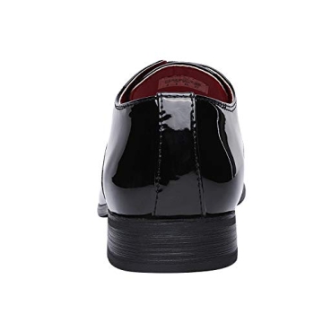 Classic Faux Patent Leather Tuxedo Dress Shoes