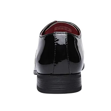 Classic Faux Patent Leather Tuxedo Dress Shoes