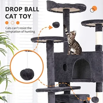 BestPet 54in Cat Tower with Scratching Posts