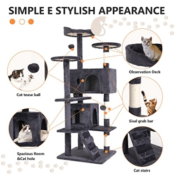 BestPet 54in Cat Tower with Scratching Posts