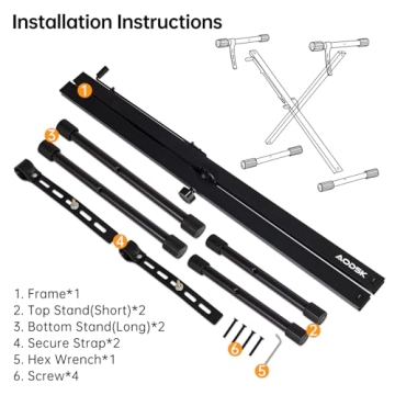 Robust AODSK Single-X Adjustable Keyboard Stand for All