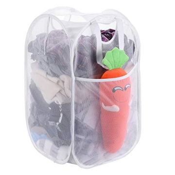 HOUSE AGAIN [Reinforced] Strong Mesh Pop-up Laundry Hamper - Durable & Collapsible Design for Easy S...