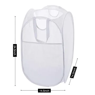 HOUSE AGAIN Strong Mesh Pop-up Laundry Hamper - Durable & Space Saving