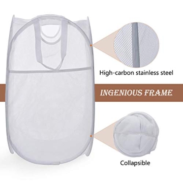 HOUSE AGAIN Strong Mesh Pop-up Laundry Hamper - Durable & Space Saving