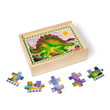 Melissa & Doug Dinosaur Wooden Puzzles in Storage Box