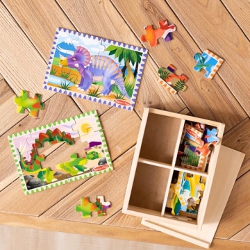 Melissa & Doug Dinosaur Wooden Puzzles in Storage Box