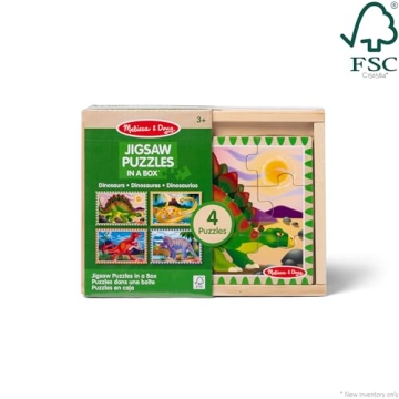 Melissa & Doug Dinosaur Wooden Puzzles in Storage Box