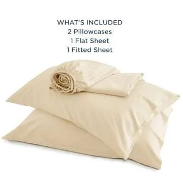Bedsure Queen Sheet Set, Cooling Sheets for Queen Size Bed Set, Rayon Derived from Bamboo, Breathable & Soft Deep Pocket, Hotel Luxury Silky Bedding, Bedsheet & Pillowcases, Alabaster Gleam