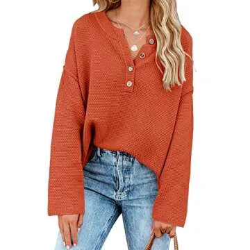 Saodimallsu Cozy Oversized Women’s V Neck Sweater