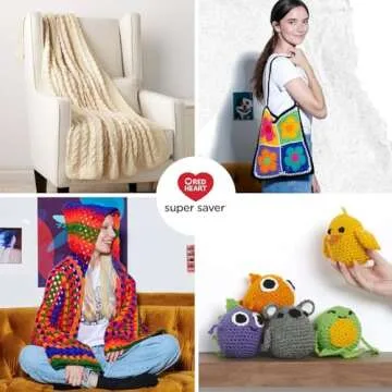 Red Heart Super Saver Aran Yarn - 3 Pack of 198g/7oz - Acrylic - 4 Medium (Worsted) - 364 Yards - Knitting/Crochet