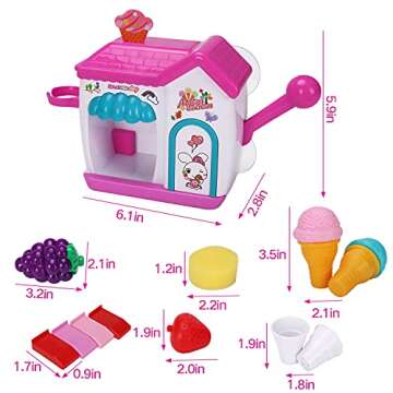 AugToy Bath Toys for Toddlers 3-5 Years, Ice Cream Foam Maker Bath Toys for Kids Ages 4-8, Bubble Pretend Cake Play Set Bathtub Toys Age 3 4 5 Year Old Girls Boys Valentine Birthday Gifts Idea Easter