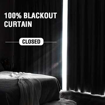 H.VERSAILTEX Linen Look 100% Blackout Bright White Curtains 95 Inches Long for Bedroom Full Light Bl...