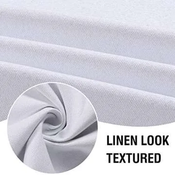 H.VERSAILTEX Linen Look 100% Blackout Bright White Curtains 95 Inches Long for Bedroom Full Light Blocking Rod Pocket Linen Textured Thick Window Curtain Drapes with White Backing, 2 Panels
