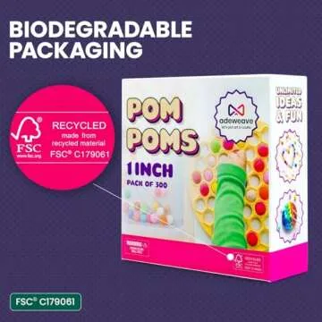 Adeweave 300 Colorful Craft Pom Poms for Kids Activities