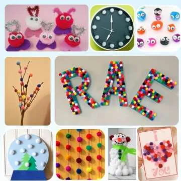 Adeweave 300 Colorful Craft Pom Poms for Kids Activities