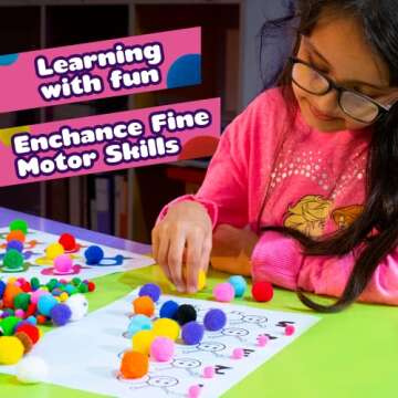 Adeweave 300 Colorful Craft Pom Poms for Kids Activities