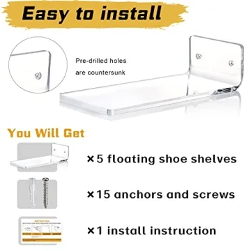 Forzacx Floating Shoe Shelves - Easy to Install, Stylish & Sturdy