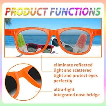 Neon Kids Sunglasses with UV400 Protection for Parties